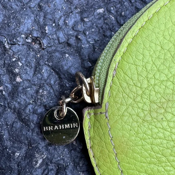 Brahmin Bright Green Leather Coin Pouch - Picture 4 of 4
